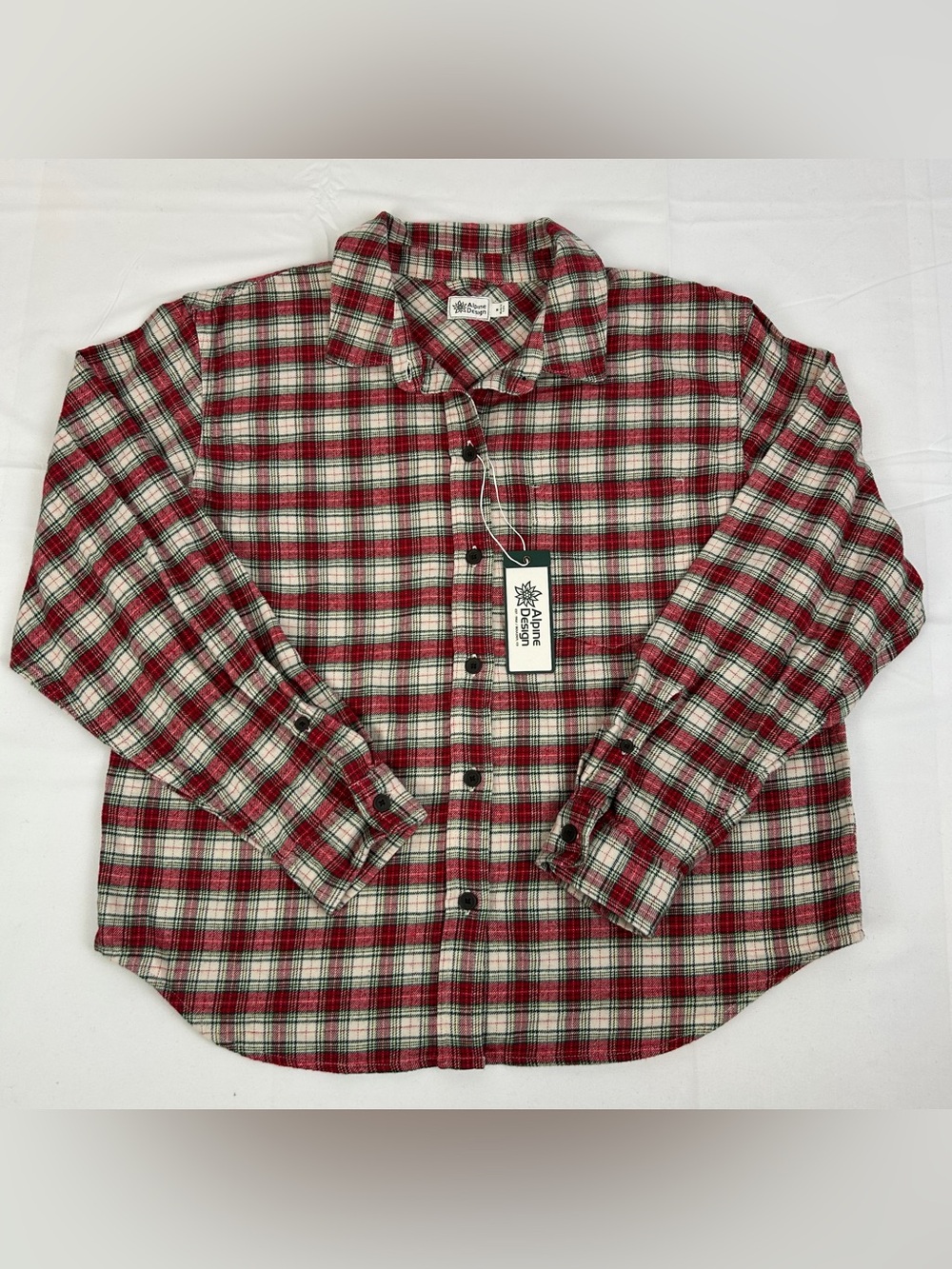 *NEW* Alpine Design Plaid Flannel Shirt 100% Cotton Red & Green Women’s Medium